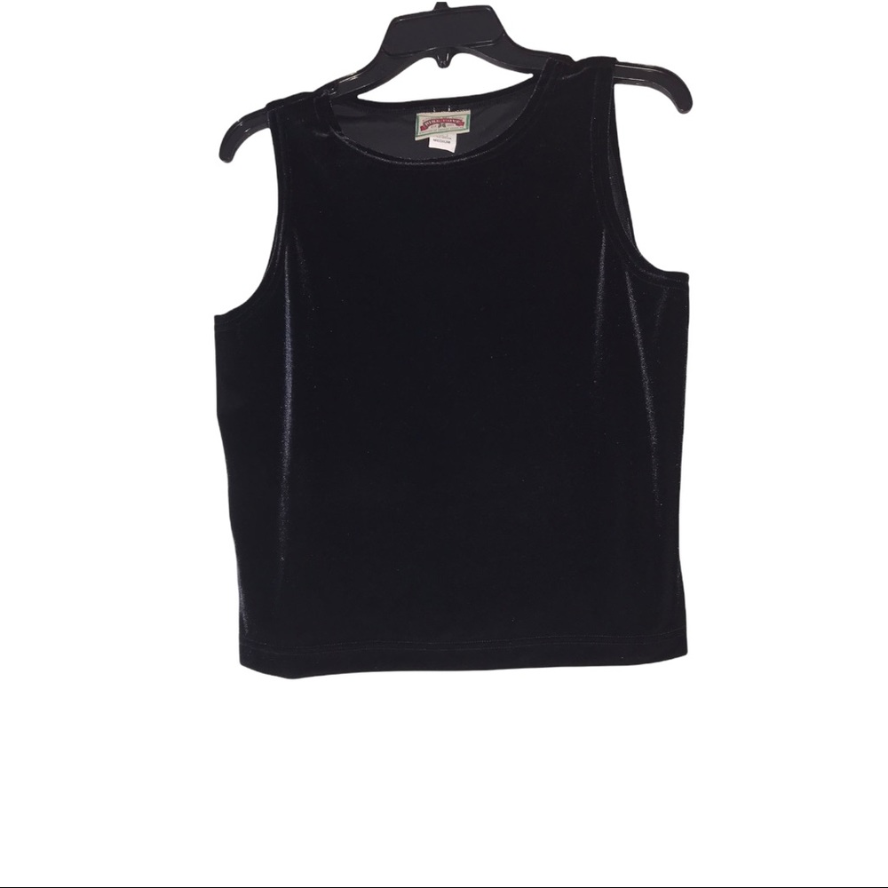 Pine Cove Black Velvet Tank Top Medium Sleeveless WhimsyGoth Y2K Retro Style